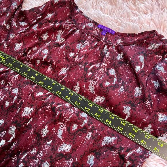 West Kei Burgundy Blouse 🌺 NWT 🌺 hi low design 🌺 sizeXS - Picture 5 of 10